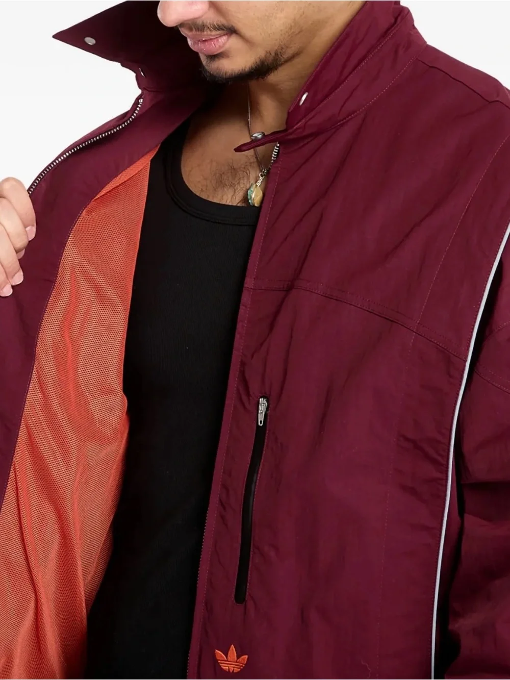 Adidas OG LA Windbreaker Jacket Mesh Lined Maroon Full Zip